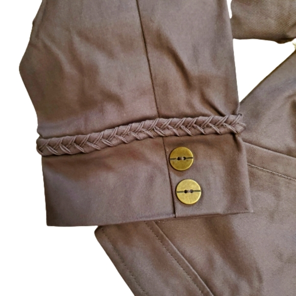 MED. BROWN ☆ CROPPED ☆ ZIP FRONT JACKET ☆ 1X ☆ NWOT - Picture 5 of 12